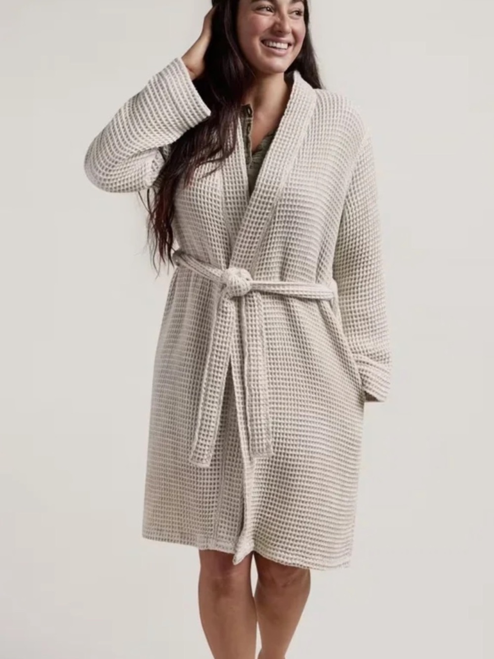 Parachute Waffle Robe - Natural Cream size L - Picture 3 of 6